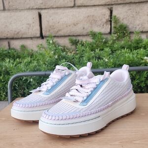 Skechers Court & Classics Patchwork Sneakers 185240 Pastel Pink Blue Size 9.5